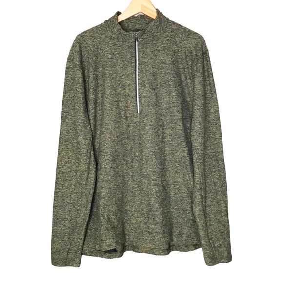 Lululemon Surge Warm 1/2 Zip Pullover Heathered Utilitarian Green Black Men's XL - Picture 7 of 11